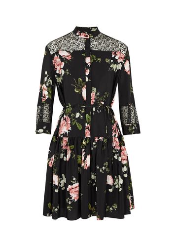 Floral-print Lace-panelled Silk Dress - - 10 (UK10 / S) - Erdem - Modalova