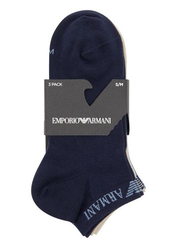 Logo-intarsia Cotton-blend Sneaker Socks - set of Three - - L/XL L/XL - Emporio armani - Modalova