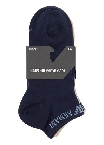 Logo-intarsia Cotton-blend Sneaker Socks - set of Three - - S - Emporio armani - Modalova