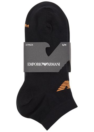 Logo-intarsia Cotton-blend Sneaker Socks - set of Three - - L/XL L/XL - Emporio armani - Modalova