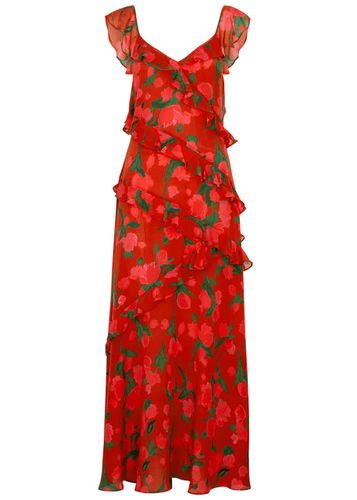 Gail Printed Ruffled Silk Maxi Dress - - L (UK 14 / L) - RIXO - Modalova