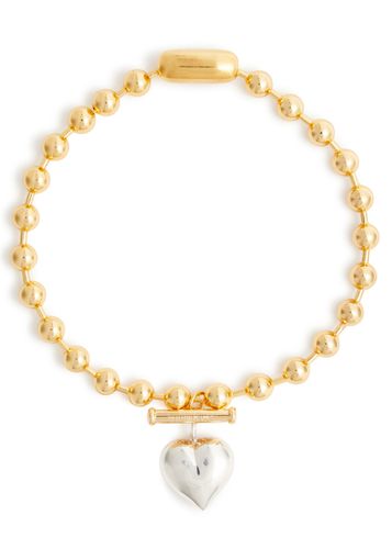 Heart 24kt Gold-plated Beaded Necklace - Timeless Pearly - Modalova