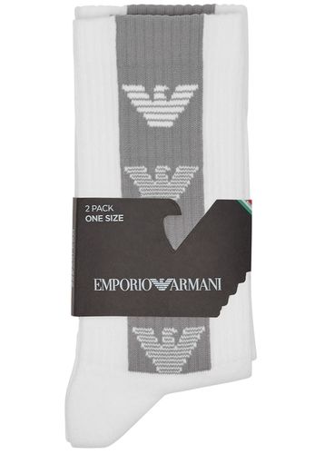 Logo-intarsia Cotton-blend Socks - set of two - - One Size - Emporio armani - Modalova