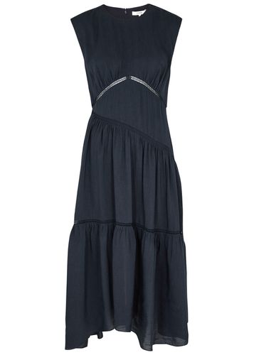 Lace-panelled Seersucker Midi Dress - - S (UK8-10 / S) - Frame - Modalova