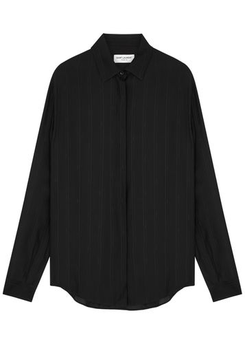 Stripe and Logo-jacquard Silk Shirt - - 40 (UK12 / M) - Saint Laurent - Modalova
