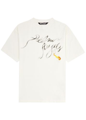 Foggy Logo Cotton T-shirt - Palm Angels - Modalova