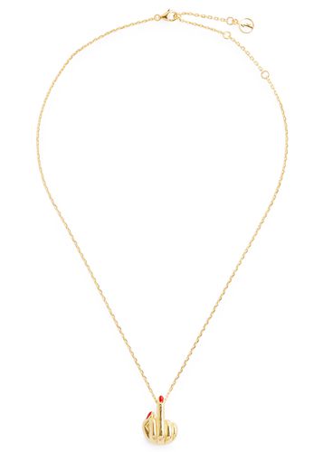 French For Goodnight 18kt -plated Necklace - Anissa Kermiche - Modalova