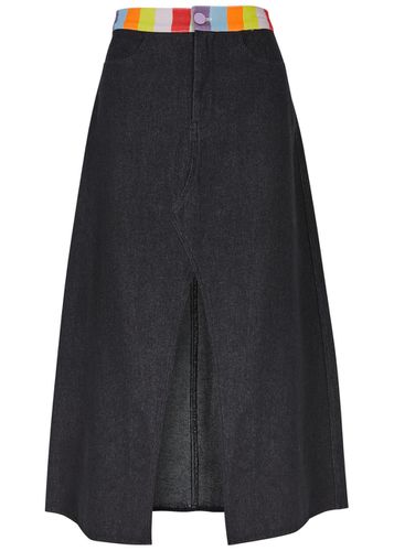 Vic Stripe-trimmed Denim Midi Skirt - - 10 (UK10 / S) - Olivia Rubin - Modalova