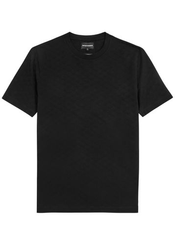 Monogram-jacquard Cotton T-shirt - Emporio armani - Modalova