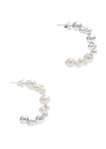 Pearl-embellished Sterling Hoop Earrings - Completedworks - Modalova
