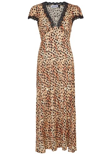 Clarice Leopard-print Satin Night Dress - RIXO - Modalova