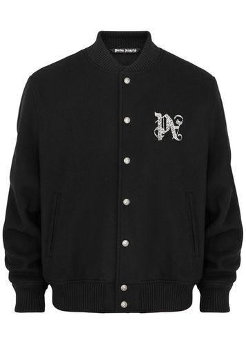 Logo-embroidered Wool-blend Varsity Jacket - - 46 (IT46 / S) - Palm Angels - Modalova