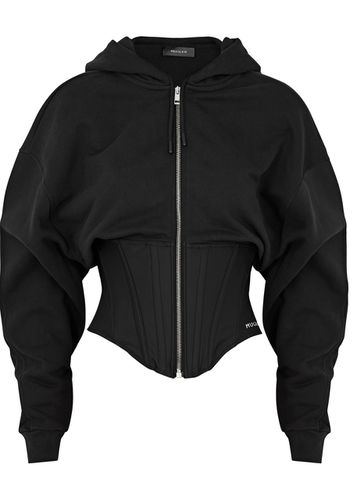 Hooded Cotton-blend Corset Sweatshirt - - M (UK12 / M) - Mugler - Modalova