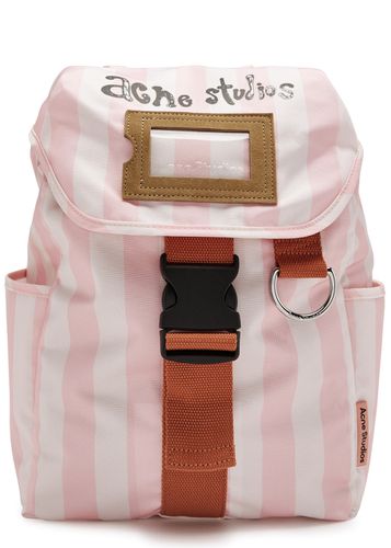 Logo Striped Canvas Backpack - Light Pink - Acne Studios - Modalova