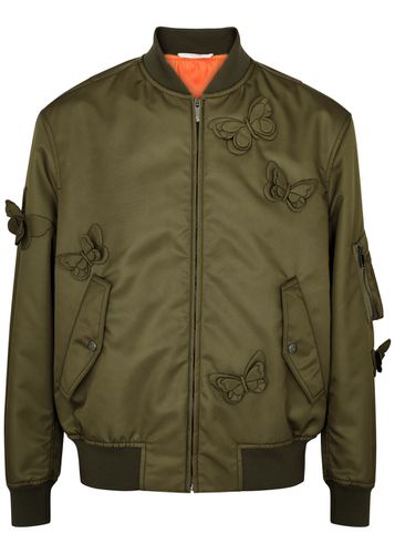 Butterfly-appliquéd Nylon Bomber Jacket - - 50 (IT50 / L) - Valentino - Modalova