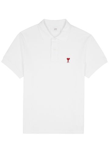 Logo-embroidered Piqué Cotton Polo Shirt - - M - AMI Paris - Modalova