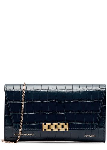 Crocodile-effect Leather Wallet-on-chain - Victoria Beckham - Modalova
