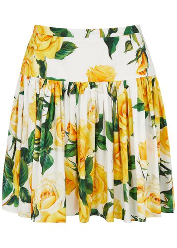 Dolce & Gabbana Floral-print Cotton Poplin Mini Skirt - - 40 (UK8 / S) - Dolce&gabbana - Modalova