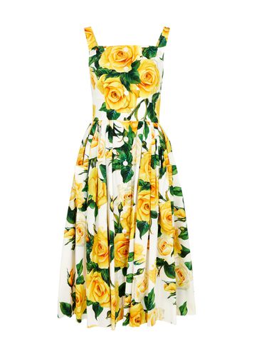 Dolce & Gabbana Floral-print Cotton Midi Dress - - 40 (UK8 / S) - Dolce&gabbana - Modalova