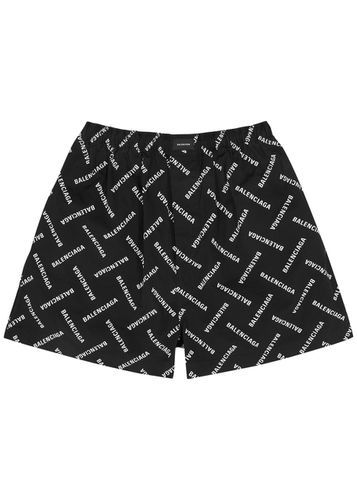 Logo-print Cotton-poplin Shorts - - 46 (IT46 / S) - Balenciaga - Modalova