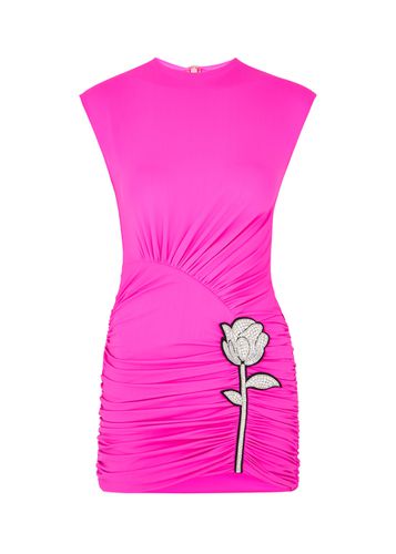 Rose-embellished Stretch-jersey Mini Dress - - 10 (UK10 / S) - DAVID KOMA - Modalova