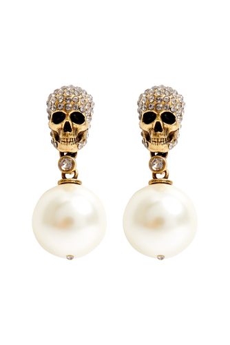 Skull-embellished Drop Earrings - Alexander McQueen - Modalova