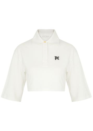 Logo Cropped Piqué Cotton Polo Shirt - - S (UK8-10 / S) - Palm Angels - Modalova