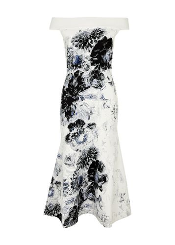 Floral-intarsia Knitted Midi Dress - - S (UK8-10 / S) - Alexander McQueen - Modalova