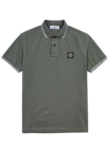 Logo Piqué Stretch-cotton Polo Shirt - - L - Stone Island - Modalova