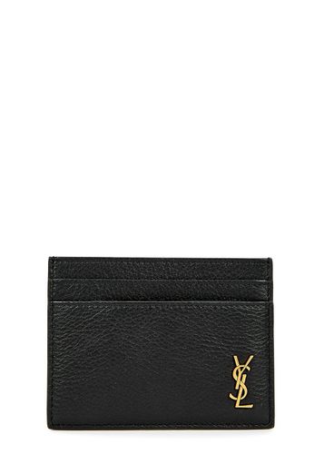 Logo Leather Card Holder - Saint Laurent - Modalova