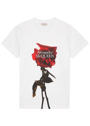 Shadow Rose Printed Cotton T-shirt - - 40 (UK8 / S) - Alexander McQueen - Modalova