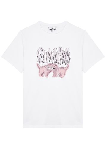 Printed Cotton T-shirt - - S (UK8-10 / S) - Ganni - Modalova