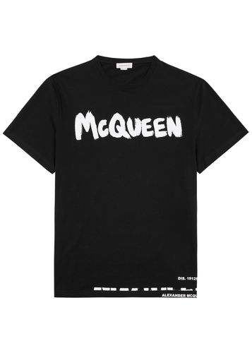 Graffiti Logo-print Cotton T-shirt - Alexander McQueen - Modalova