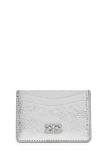 Bou Logo Metallic Leather Card Holder - Ganni - Modalova