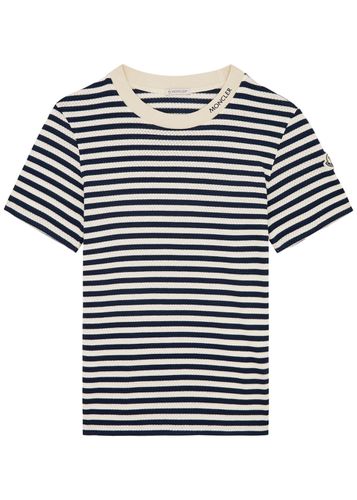 Striped Pointelle-knit Cotton T-shirt - - M (UK 12 / M) - Moncler - Modalova