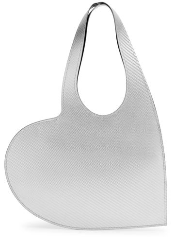 Heart Mini Metallic Leather Tote - Silver - Coperni - Modalova