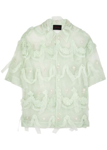 Floral-embroidered Ruffled Tulle Shirt - - S (UK8-10 / S) - SIMONE ROCHA - Modalova