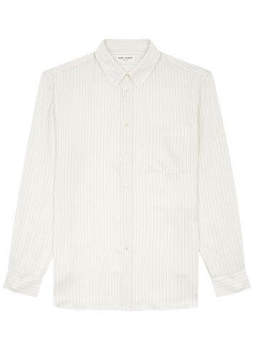 Striped Silk Crepe de Chine Shirt - - 40 (C15.75 / M) - Saint Laurent - Modalova