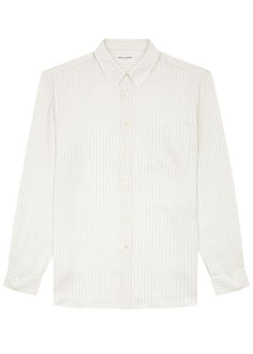 Striped Silk Crepe de Chine Shirt - - 42 (C16.5 / XL) - Saint Laurent - Modalova