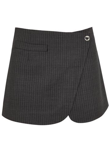 Pinstriped Stretch-wool Mini Wrap Skirt - - 36 (UK8 / S) - Coperni - Modalova