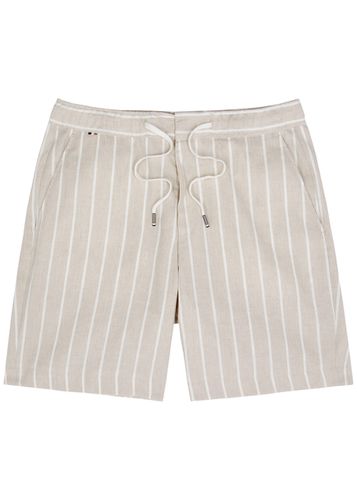 Striped Linen-blend Shorts - - 48 (W32 / M) - Boss - Modalova