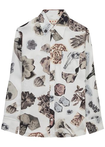 Printed Silk-satin Shirt - - 44 (UK12 / M) - Marni - Modalova