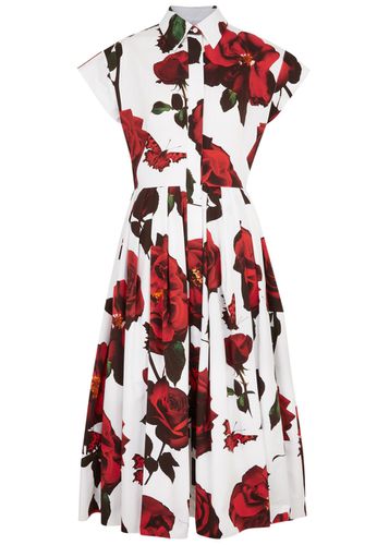 Floral-print Cotton Midi Dress - - 44 (UK12 / M) - Alexander McQueen - Modalova
