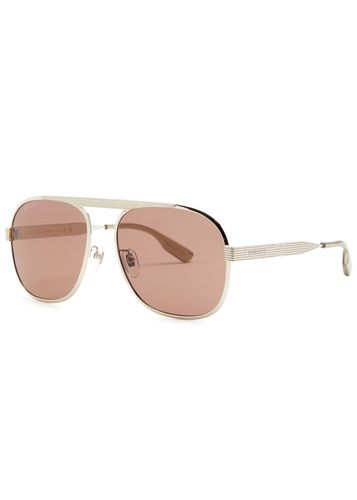 Aviator-style Metal Sunglasses - Gucci - Modalova