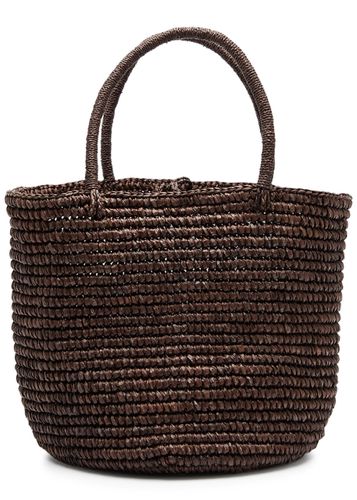 Medium Raffia Basket bag - Chocolate - Sensi Studio - Modalova