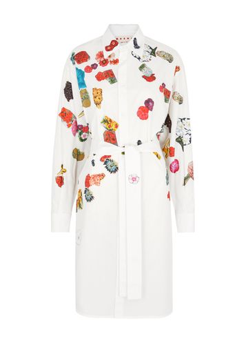 Floral-print Cotton-poplin Shirt Dress - - 42 (UK10 / S) - Marni - Modalova