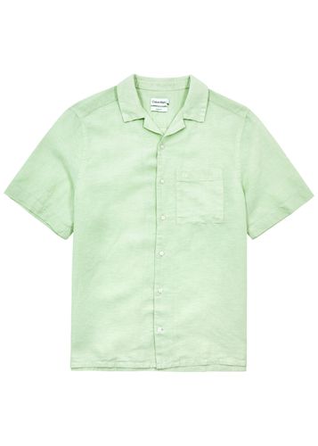 Logo-embroidered Linen-blend Shirt - - L - Calvin klein - Modalova