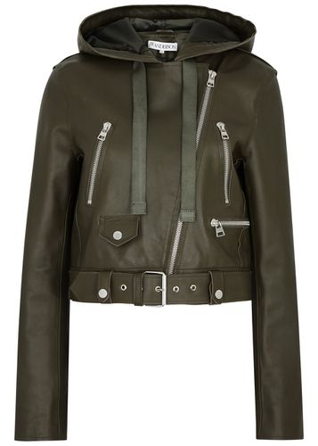 Hooded Leather Biker Jacket - - 12 (UK12 / M) - JW Anderson - Modalova