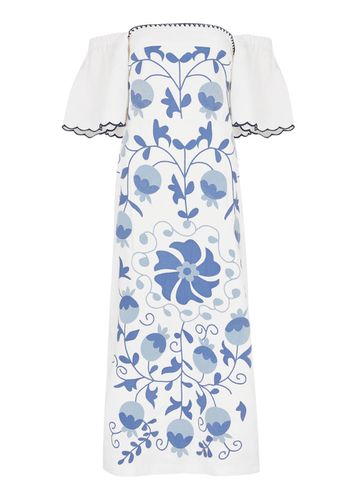 Aisha Uzbek Embroidered Linen Midi Dress - - 42 (UK14 / L) - LUG VON SIGA - Modalova