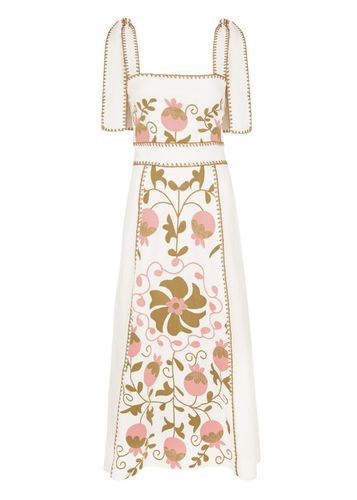 Ornella Uzbek Embroidered Linen Midi Dress - - 34 (UK6 / XS) - LUG VON SIGA - Modalova